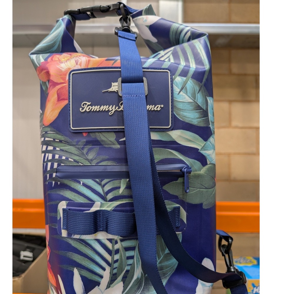 New Tommy Bahama 20L Waterproof Dry Bag Navy Tropical Floral TPU Roll Top